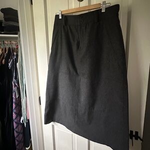 Ralph Lauren Grey Wool Midi Skirt Size 8